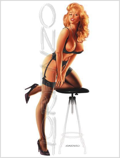 Lorenzo artworks, pin-up art, glamorous airbrush hyper realism