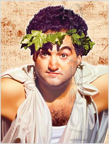 Lorenzo artworks, portraits, John Belushi as Bluto Blutarsky