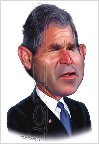 Lorenzo artworks, caricatures, George W. Bush