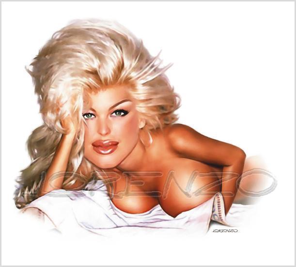 Lorenzo artworks, caricatures, Victoria Silvstedt