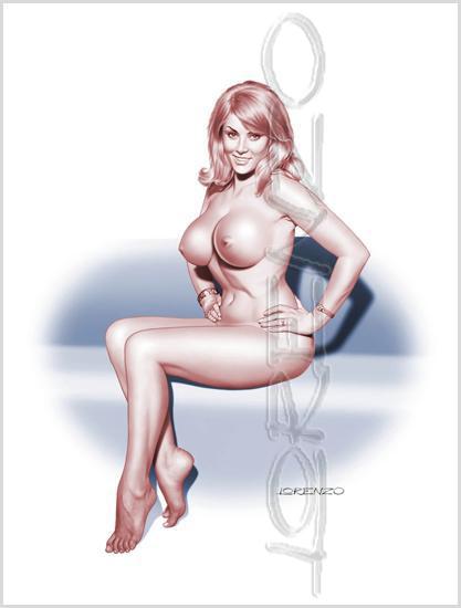 Lorenzo artworks, pin-up art, Model Teri Martine