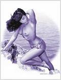 Lorenzo artworks, pin-up art, tribute to Bettie Page