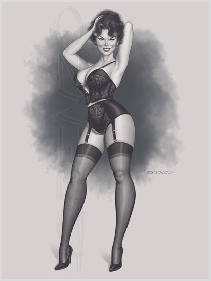 Lorenzo artworks, pin-up art