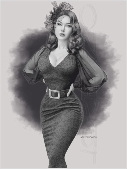 Lorenzo artworks, pin-up art